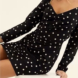 ASOS Puff Sleeve Polka Dot Dress